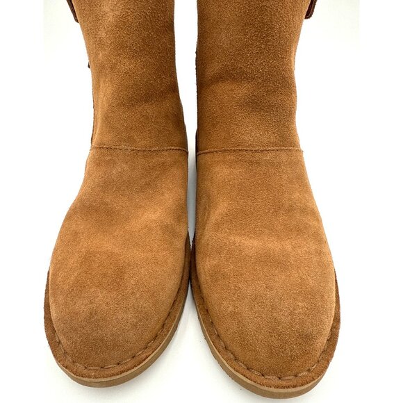 UGG Kayel Women's Chestnut Suede Shearling-Lined Ankle Boots Side Zipper Size 8 - Picture 3 of 12